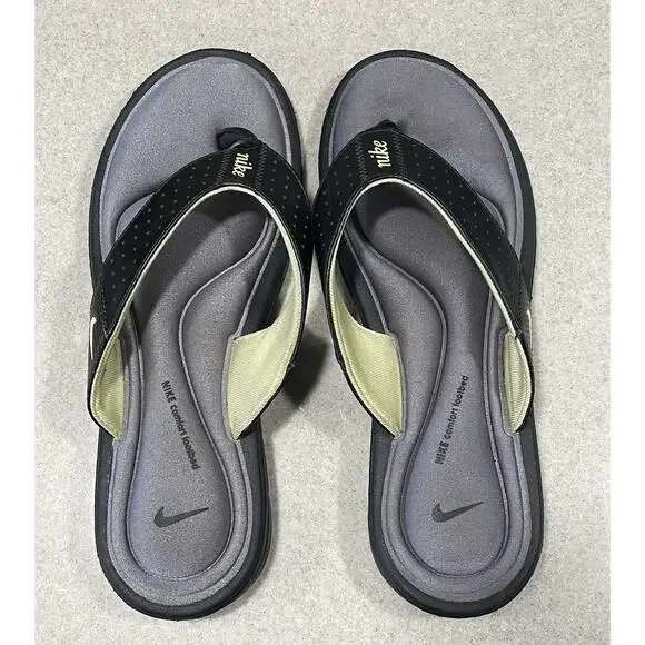 Nike Comfort Cushioned Footbed Flip Flops Women's 10 Thong Sandals Black-Summer - Picture 4 of 11